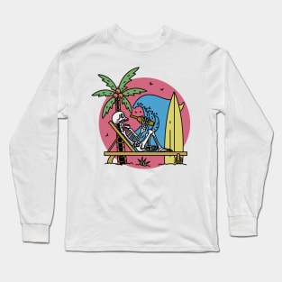 Skull Surf Beach Long Sleeve T-Shirt